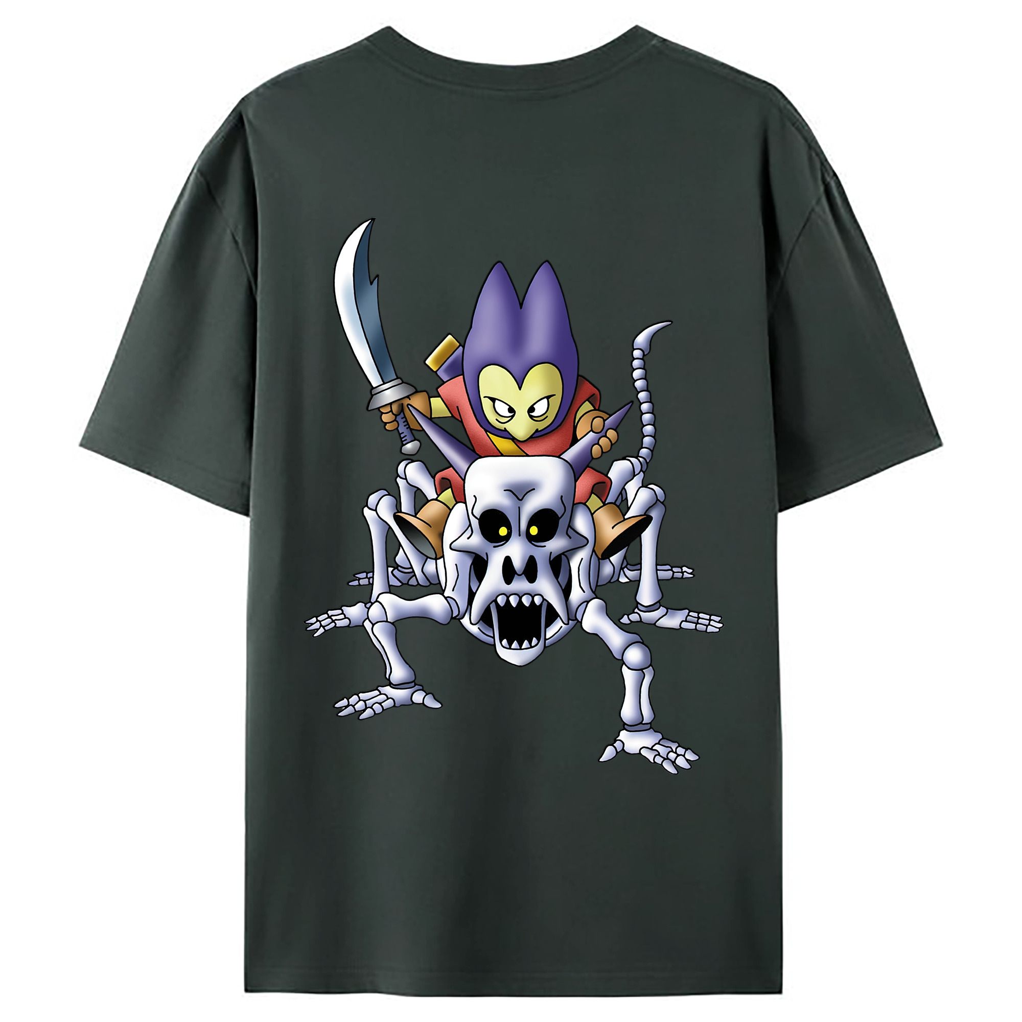 （画像用） ドラゴンクエスト Doragon Kuesuto Dragon Quest 綿100％ メンズ半袖Tシャツ（バックプリント） 通気性